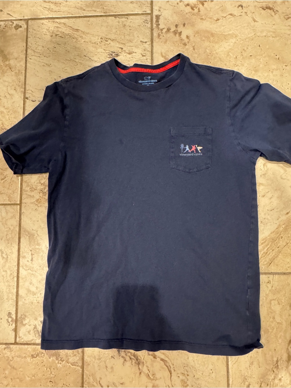 Vineyard Vines Navy Short Sleeve Pocket Tee baseball